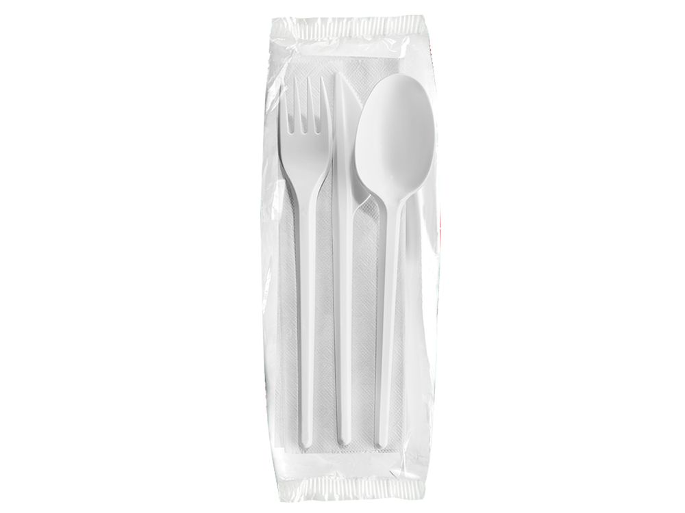 Darnel Set Cubiertos Blanco Bristot (Servilleta,Tenedor,Cuchillo) Cj X 500 Unidades Dsafh01