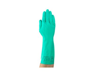Ansell Guante Alphatec Solvex De Nitrilo Flocado Verde Talla 9