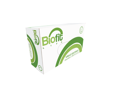 Clay Guante De Vinilo Sin Polvillo Talla L Biofit Caja x 100 Unidades