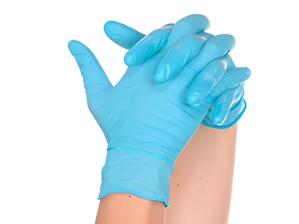 Clay Guante De Nitrilo Hipoalergenicos Biofit Talla L Azul Caja x 100 Unidades.