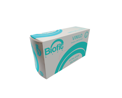 Clay Guante De Vinilo Sin Polvillo Talla M Biofit Caja x 100 Unidades