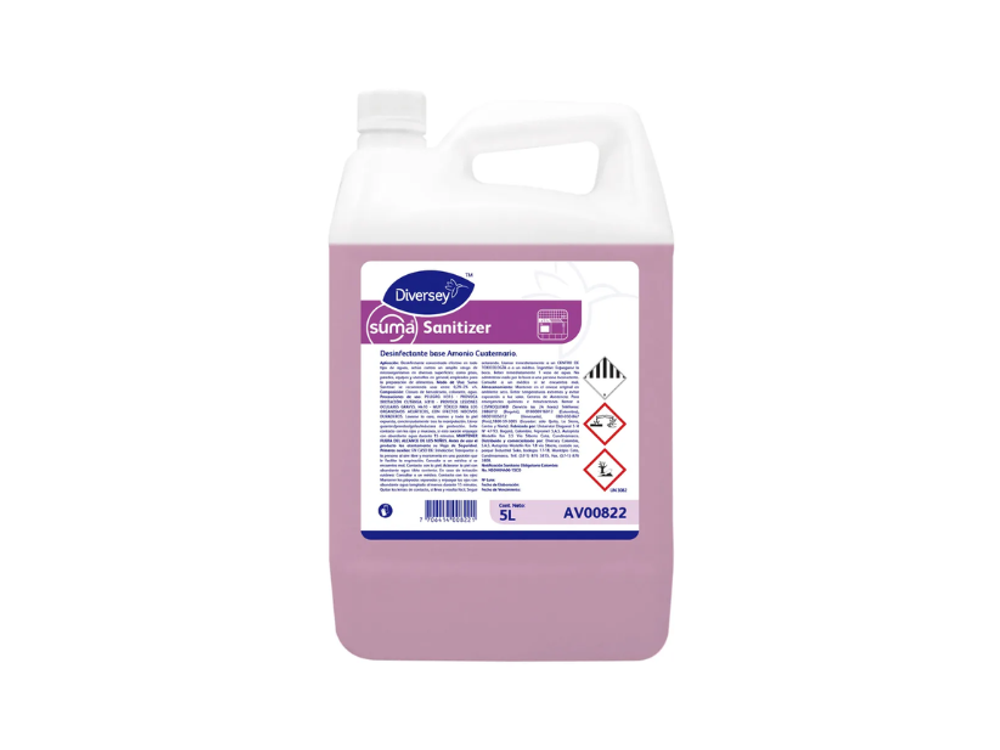 Diversey Limpiador Desinfectante Amonio Cuaternario Suma Sanitizer 5Litros Av00822
