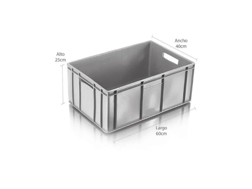 Estra Caja Apilable Canastilla (F) Cerrado (P) Cerrada 60x40x25 Cm Gris