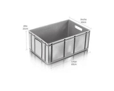Estra Caja Apilable Canastilla (F) Cerrado (P) Cerrada 60x40x25 Cm Gris