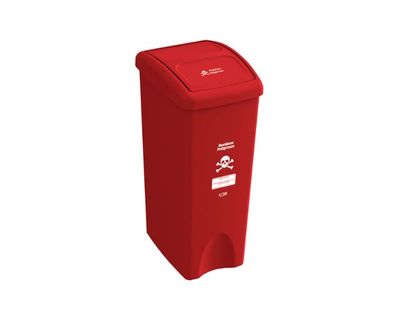 Estra Caneca con Tapa Vaivén Plana 53 Lt Roja Marcada