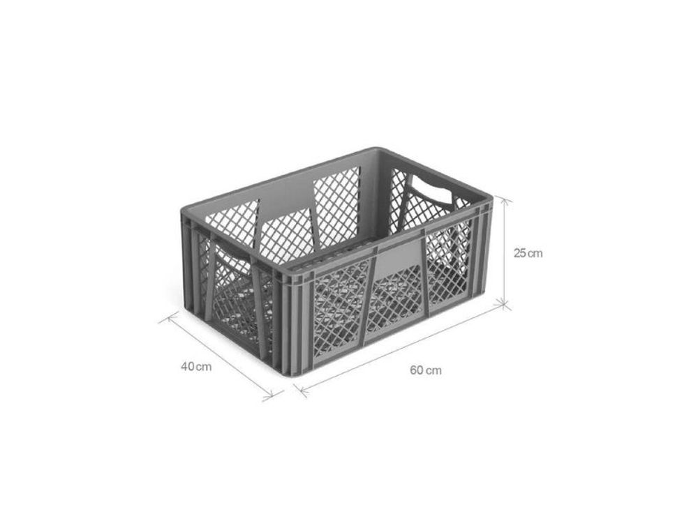 Estra Caja Apilable Canastilla (F) Rombo (P) Rombo 60x40x25 Cm Gris 4-1000949