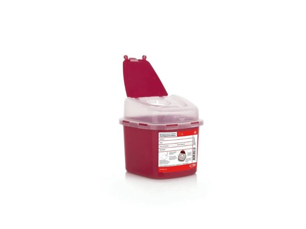 Estra Guardián Recipiente para Residuos Corto Punzantes 1.3 Lt Rojo