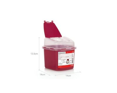 Estra Guardián Recipiente para Residuos Corto Punzantes 1.3 Lt Rojo