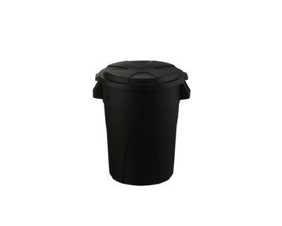 Estra Contenedor Redondo Tapa Plana 121 Lt Negro
