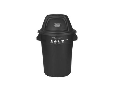 Estra Contenedor Elite Tapa Domo 121 Lt Negro Marcado