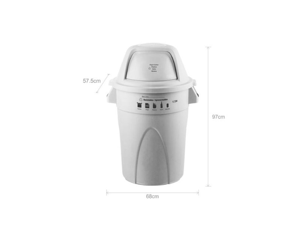 Estra Contenedor Elite Tapa Domo 121 Lt Blanco Marcado