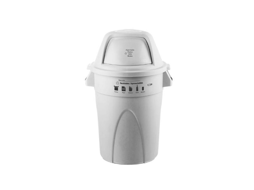 Estra Contenedor Elite Tapa Domo 121 Lt Blanco Marcado