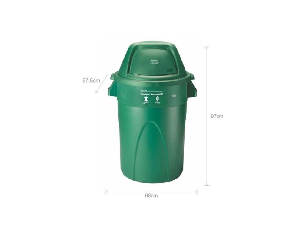 Estra Contenedor Elite Tapa Domo 121 Lt Verde Marcado