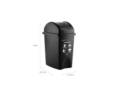 Estra Caneca con Tapa Vaivén Curva 10 Lt Negra Marcada