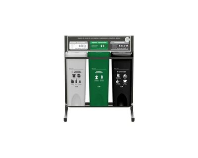 Estra Punto Ecológico 3 Puesto con Tapa Plana 53 Lt Marcados