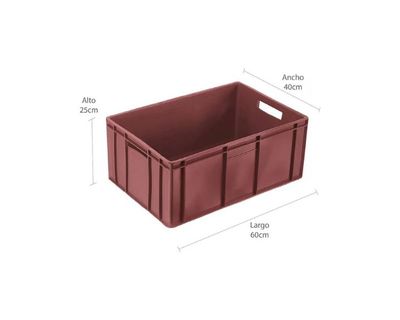 Estra Caja Apilable Canastilla (F) Cerrado (P) Cerrada 60x40x25 Cm Vinotinto
