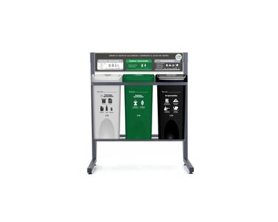 Estra Punto Ecológico 3 Puesto con Tapa Plana 35 Lt Marcados