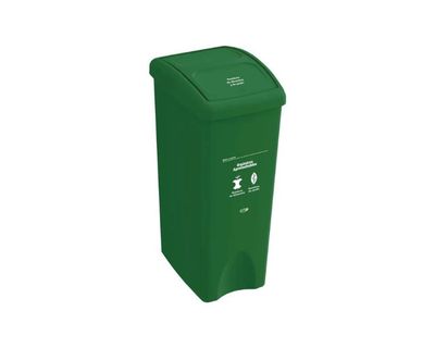 Estra Caneca con Tapa Vaivén Plana 53 Lt Verde Marcada