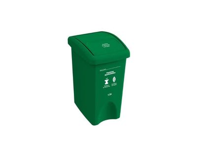 Estra Caneca con Tapa Vaivén Plana 35 Lt Verde Marcado