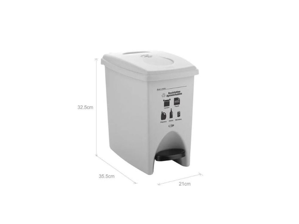 Estra Caneca de Pedal 10 Lt Blanca Marcada