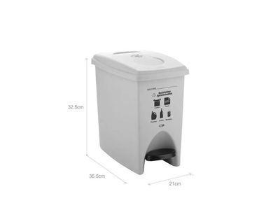 Estra Caneca de Pedal 10 Lt Blanca Marcada
