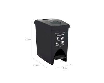 Estra Caneca de Pedal 10 Lt Negro Marcada