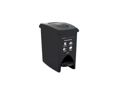 Estra Caneca de Pedal 10 Lt Negro Marcada