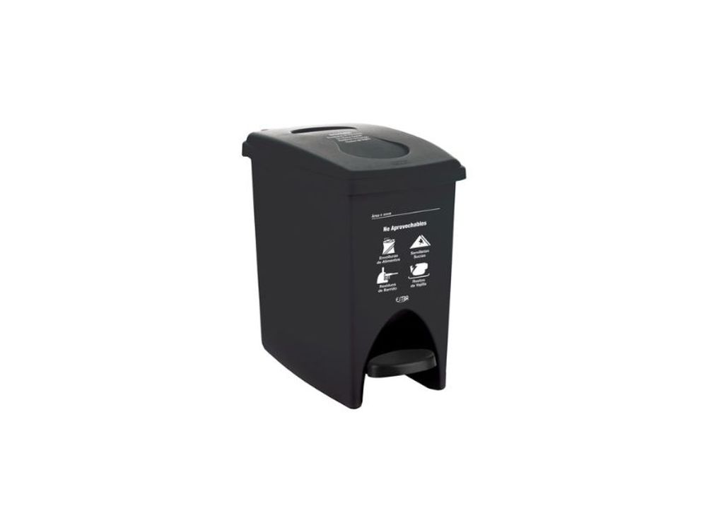 Estra Caneca de Pedal 10 Lt Negro Marcada