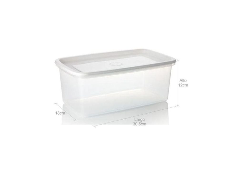 Estra Recipiente Plus Rectangular con Tapa 4 Lt Blanco 4-1001857