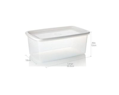 Estra Recipiente Plus Rectangular con Tapa 4 Lt Blanco 4-1001857