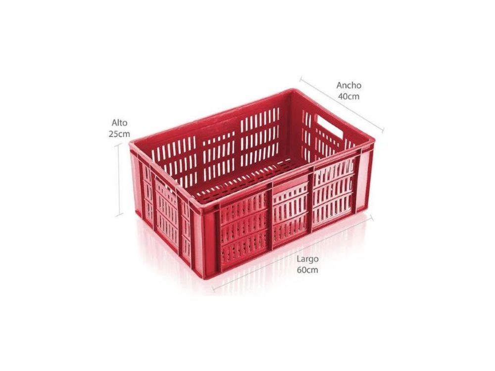 Estra Caja Apilable Canastilla (F) Lineal (P) Lineal 60x40x25 Cm Rojo