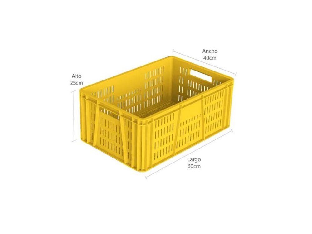 Estra Caja Apilable Canastilla (F) Lineal (P) Lineal 60x40x25 Cm Amarillo