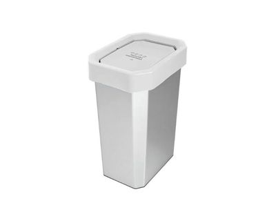 Estra Caneca EstraBins con Tapa Vaivén 26 Lt IML Blanca Metalizada Marcada