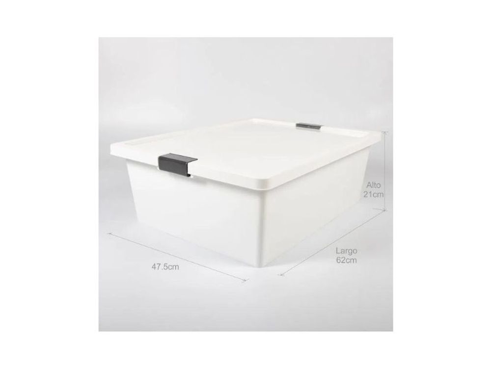 Estra Recipiente para Congelación con Broches y Tapa 37 Lt Blanco