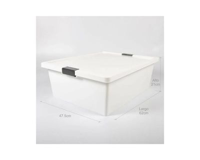 Estra Recipiente para Congelación con Broches y Tapa 37 Lt Blanco