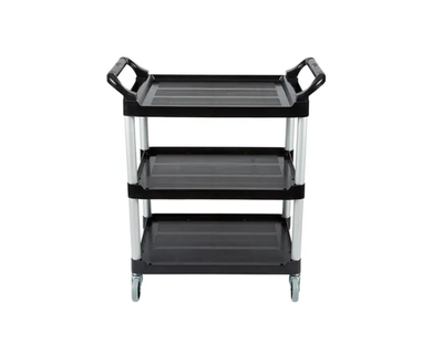Rubbermaid Carro Servicio Abierto 3 Estantes 200Lb Con Ruedas Negro Fg342488Bla
