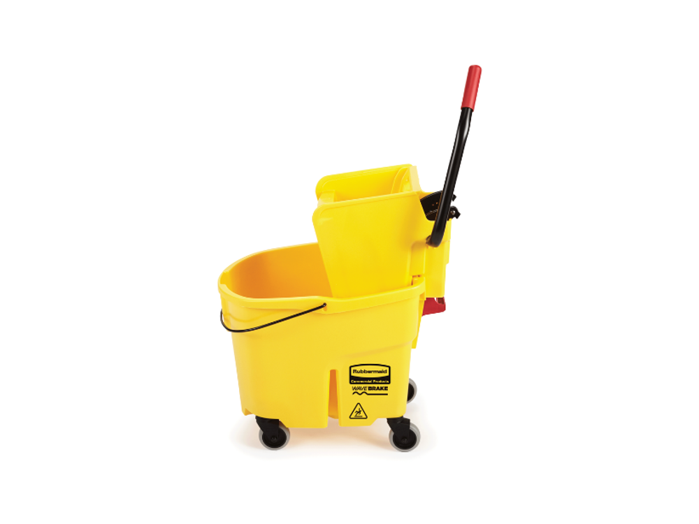 Rubbermaid Balde Con Escurridor Wavebrake 35 Qt - 33 Litros Amarillo Fg758088Yel