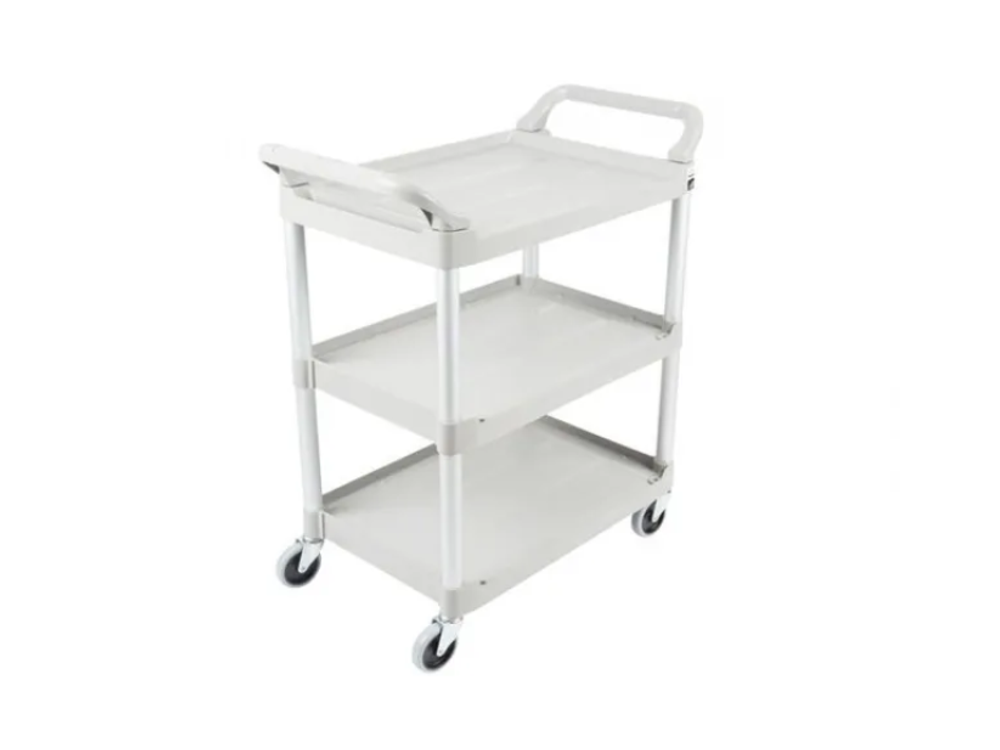 Rubbermaid Carro Servicio Abierto 3 Estantes 300Lb Con Ruedas Blanco Fg409100Owht