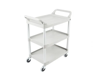 Rubbermaid Carro Servicio Abierto 3 Estantes 300Lb Con Ruedas Blanco Fg409100Owht