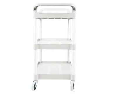 Rubbermaid Carro Servicio Abierto 3 Estantes 300Lb Con Ruedas Blanco Fg409100Owht