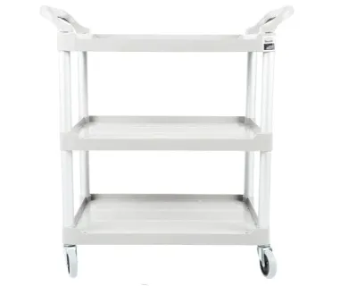 Rubbermaid Carro Servicio Abierto 3 Estantes 300Lb Con Ruedas Blanco Fg409100Owht