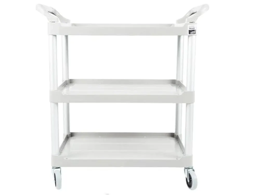 Rubbermaid Carro Servicio Abierto 3 Estantes 300Lb Con Ruedas Blanco Fg409100Owht