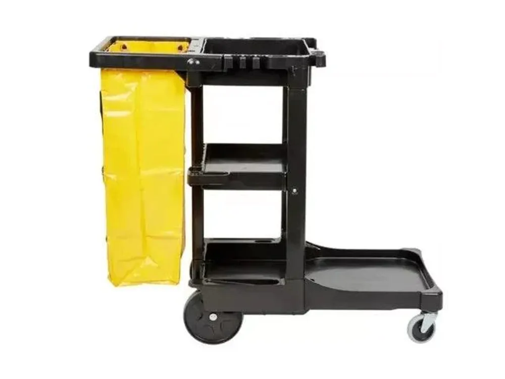 Rubbermaid Carro Limpieza Clasico Negro Bolsa Vinilo Cremall Amarilla Fg617388Bla