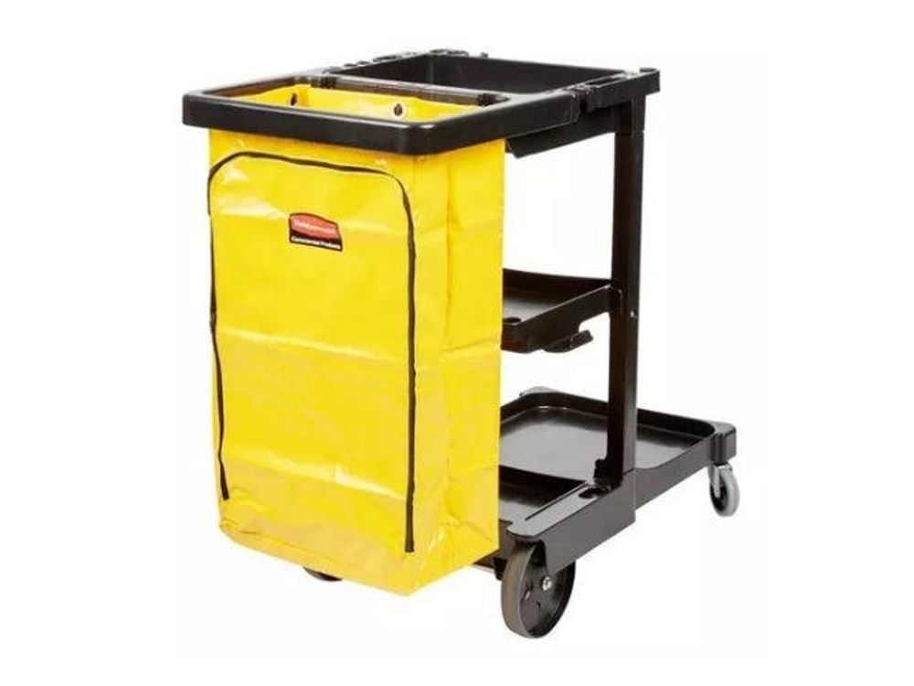 Rubbermaid Carro Limpieza Clasico Negro Bolsa Vinilo Cremall Amarilla Fg617388Bla