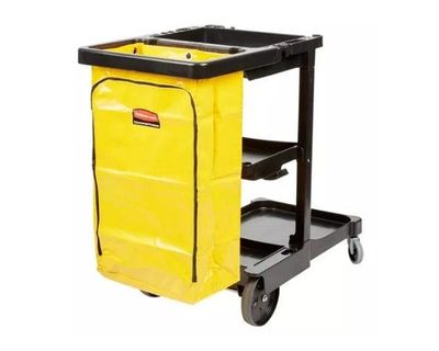 Rubbermaid Carro Limpieza Clasico Negro Bolsa Vinilo Cremall Amarilla Fg617388Bla