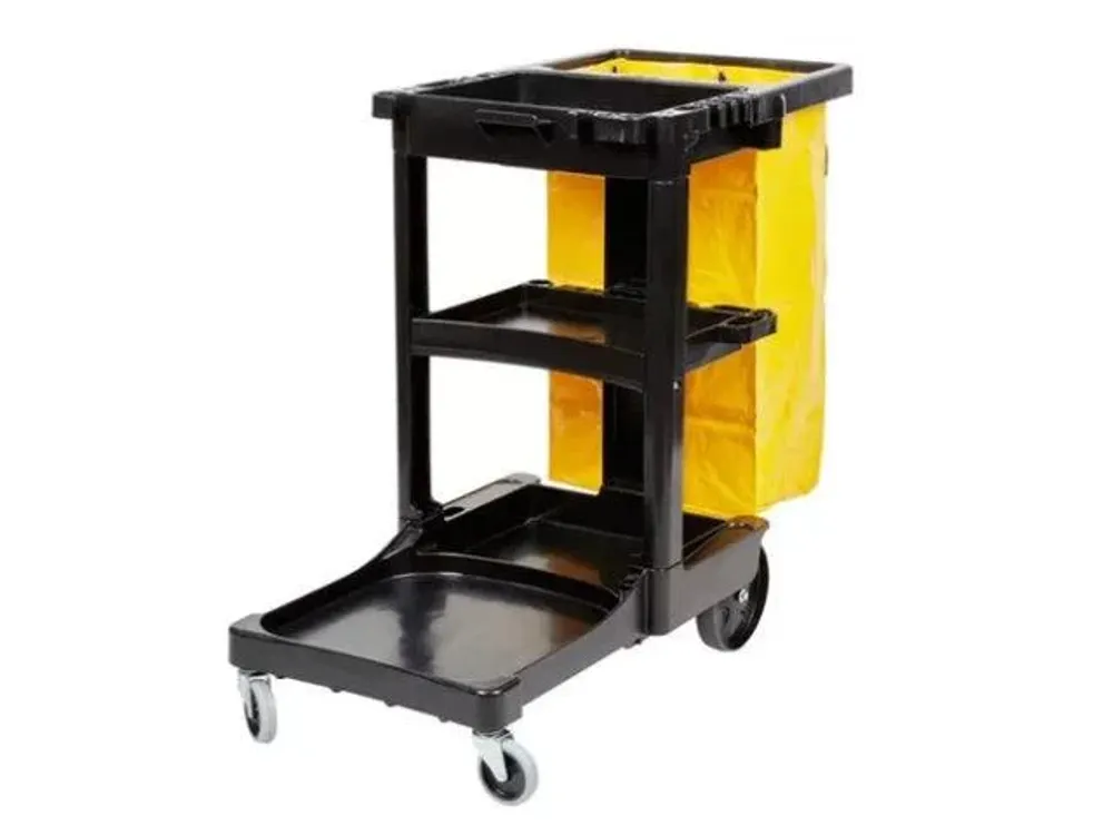 Rubbermaid Carro Limpieza Clasico Negro Bolsa Vinilo Cremall Amarilla Fg617388Bla