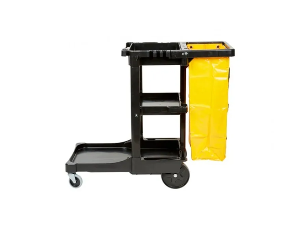 Rubbermaid Carro Limpieza Clasico Negro Bolsa Vinilo Cremall Amarilla Fg617388Bla
