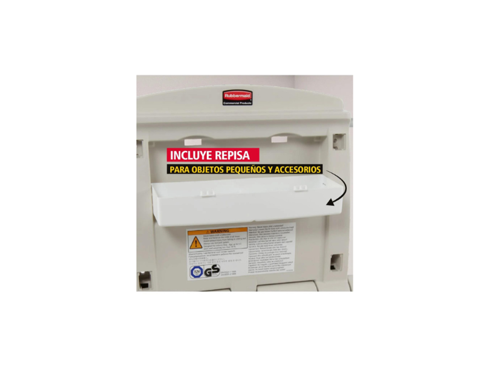 Rubbermaid Estacion Horizontal Para Cambiar Bebe Plateado Fg781888Lplat