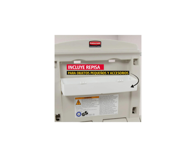 Rubbermaid Estacion Horizontal Para Cambiar Bebe Plateado Fg781888Lplat