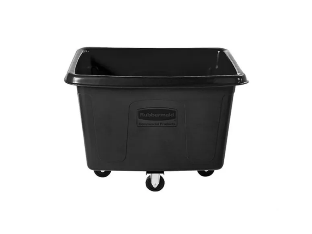 Rubbermaid Carro Contenedor Con Ruedas Cubico 400 Lb Sin Tapa Negro Fg461400Bla